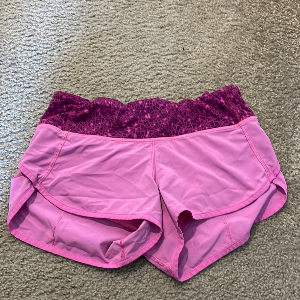 Pink Lululemon Speed Up Shorts